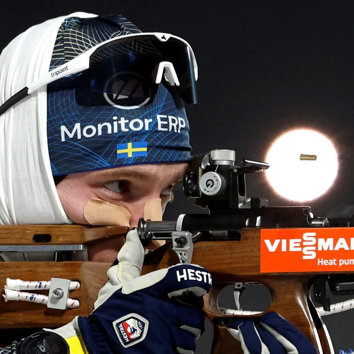 FILE PHOTO: Biathlon - Biathlon World Cup - Nove Mesto na Morave, Czech Republic - January 22, 2026 Sweden's Sebastian Samuelsson during the warm up REUTERS/David W Cerny/File Photo