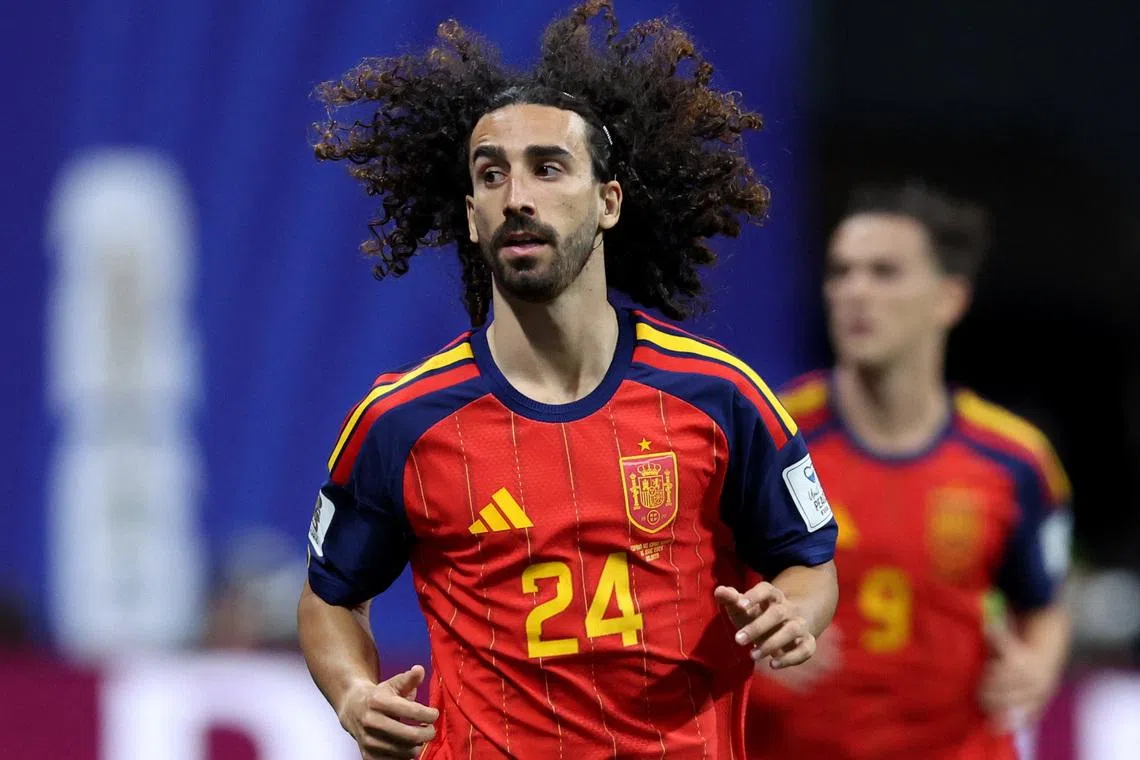 Soccer Football - FIFA World Cup 2026 - Group H - Spain v Cape Verde - Atlanta Stadium, Atlanta, Georgia, U.S. - June 15, 2026 Spain's Marc Cucurella IMAGN IMAGES via Reuters/Brett Davis
