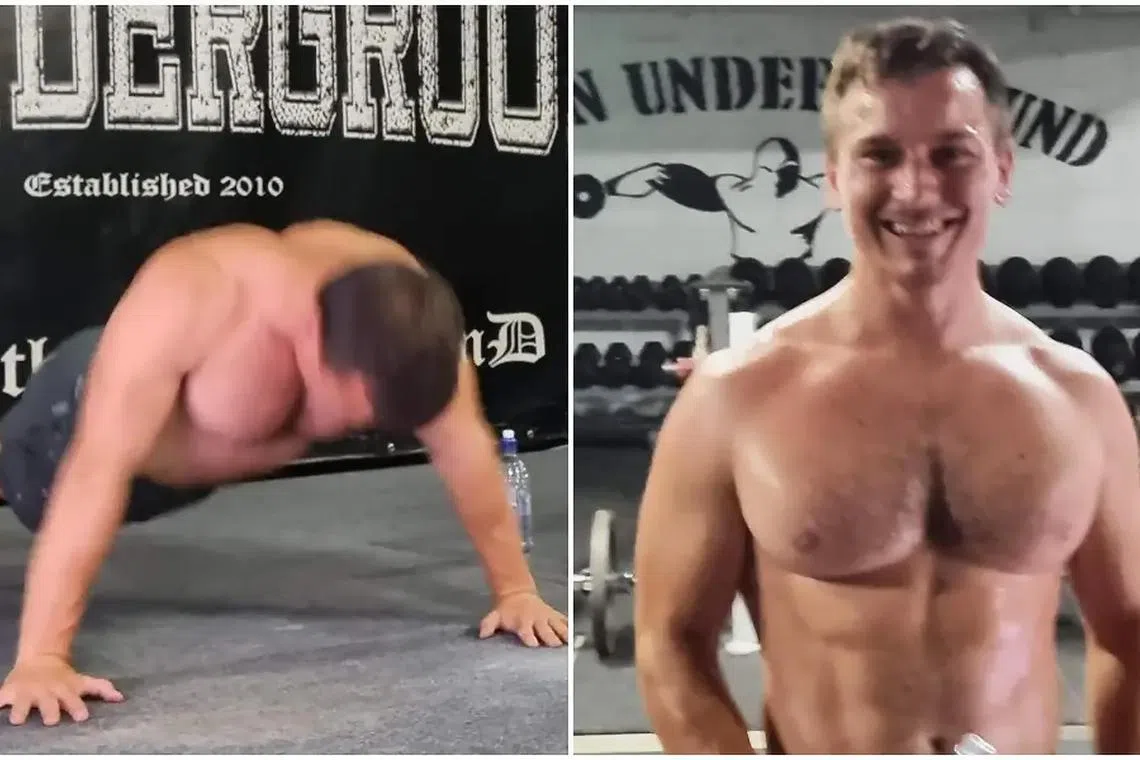 Mr Lucas Helmke, 33, from Brisbane, Australia, said set out to break the world record for the most number of push-ups in an hour to inspire his son.