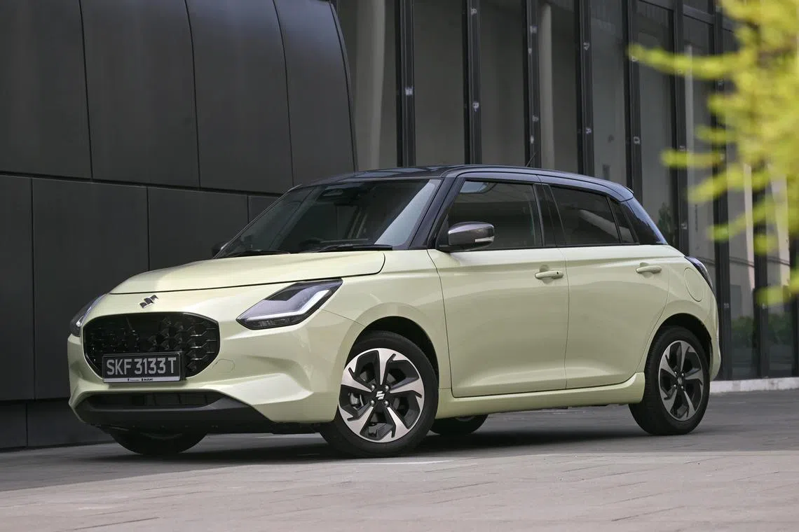 Interior and exterior of the new Suzuki Swift on Aug 22, 2024.