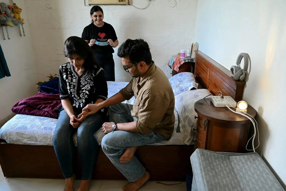 An intimacy director (centre) conducting a mock intimacy workshop with actors for an upcoming project in Mumbai.