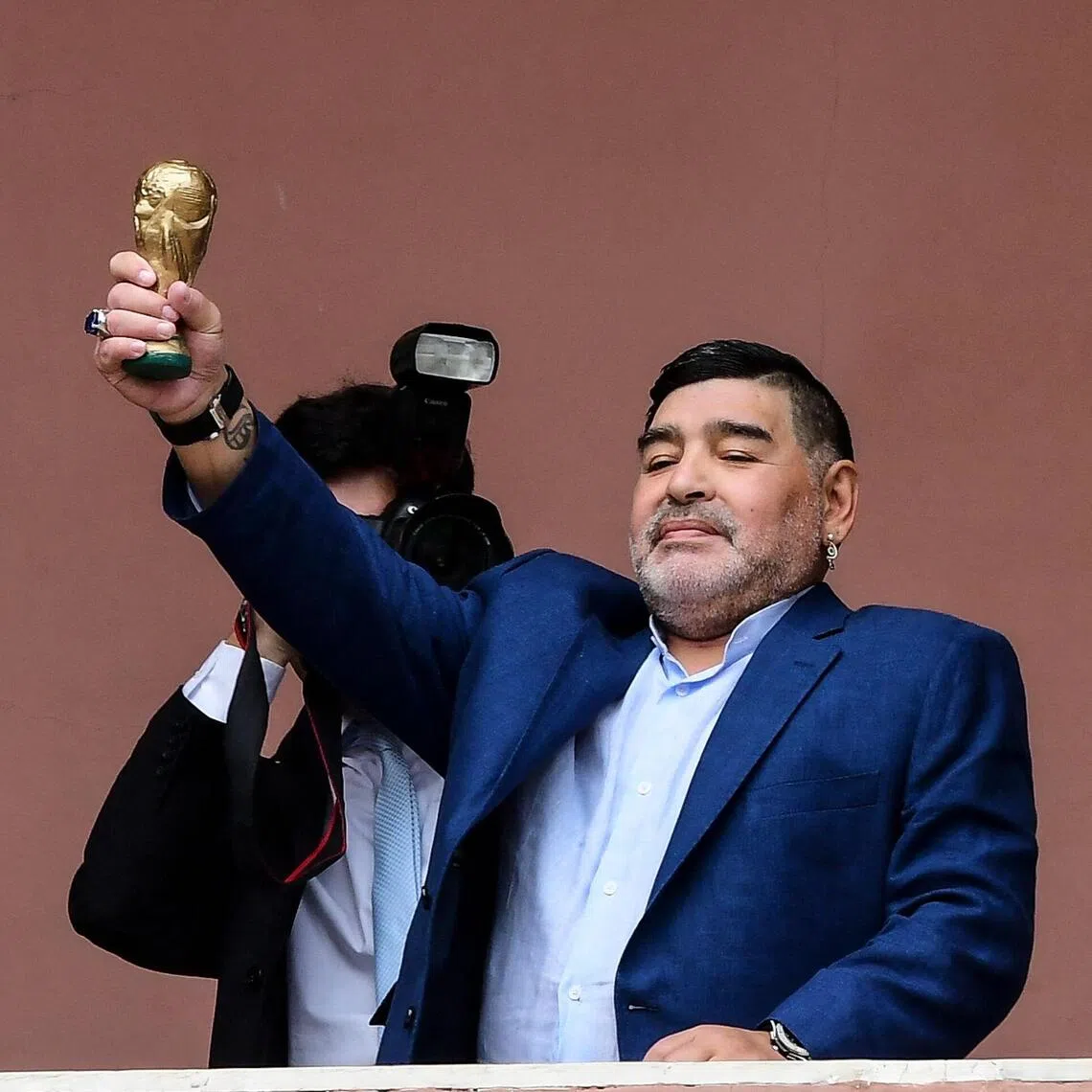 Former Argentina star Diego Armando Maradona in a file photo from 2019. He died a year later.