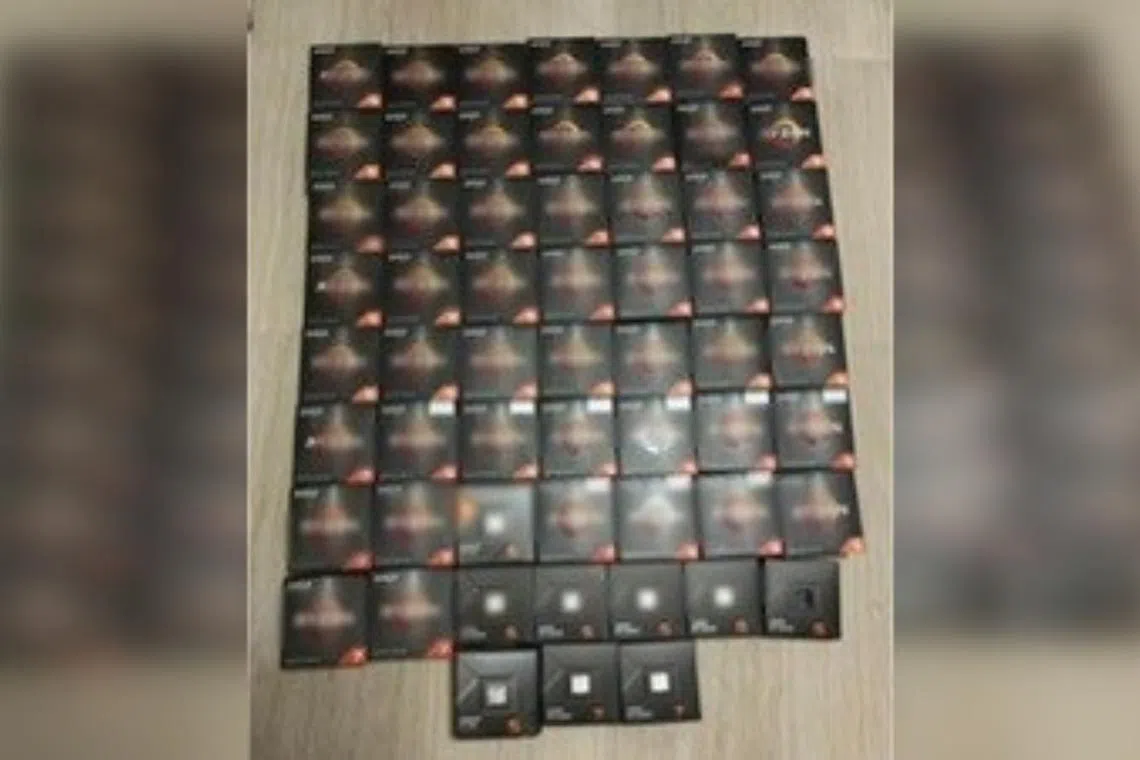 Computer products such as desktop processors, whose value added up to $13,000, were recovered.