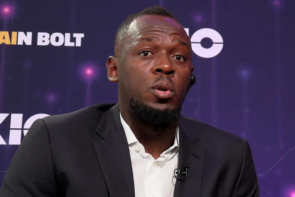 FILE PHOTO: Athletics - Sportsman, track and field legend Usain Bolt speaks to Reuters - Hotel Westin, Mexico City, Mexico - May 30, 2023 Usain Bolt talks during an interview REUTERS/Alberto Fajardo/file Photo