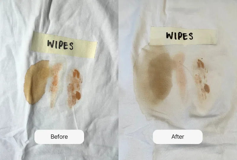 Best stain remover in Singapore: Test for Jifanpaul Waterless Strong Stain Removal Laundry Wipe
