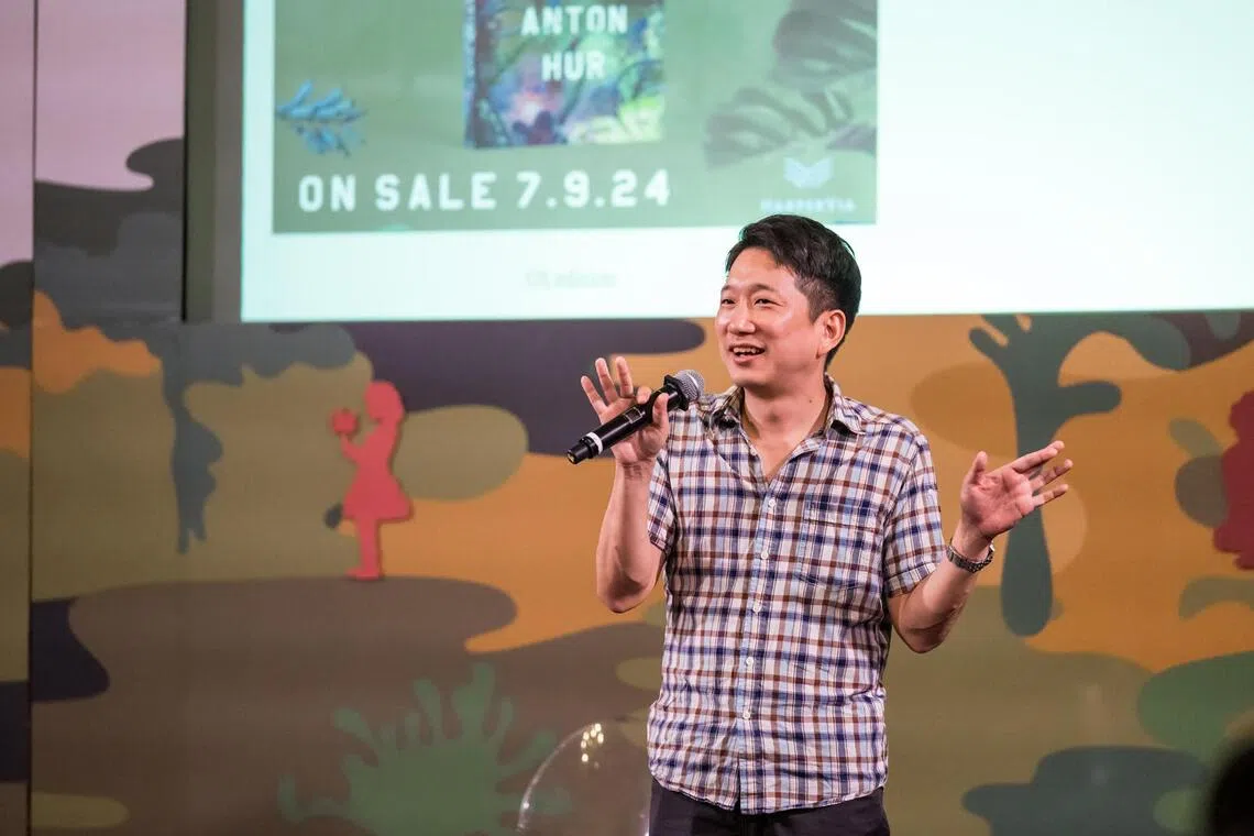 South Korean translator Anton Hur speaking at the Singapore Writers Festival on Nov 16, 2025.