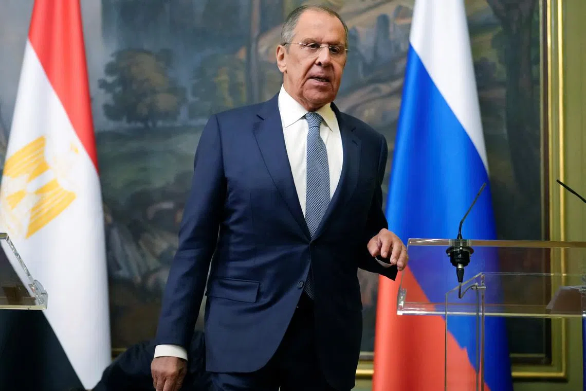 Russian Foreign Minister Sergei Lavrov attends a press conference with Egypt's Foreign Minister Badr Abdelatty following their talks in Moscow, Russia September 16, 2024. Alexander Zemlianichenko/Pool via REUTERS/File Photo