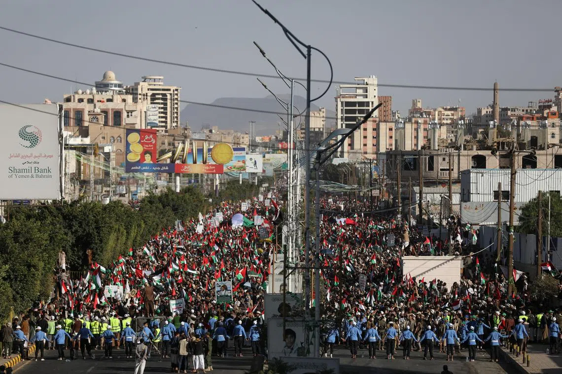 Protests have been held in the Middle East against Israel's bombardment of Gaza, which is in response to a Hamas attack.