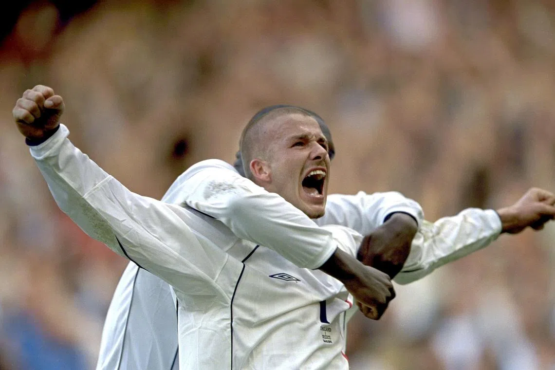 Footballers like David Beckham (above), Steven Gerrad and Wayne Rooney were part of a Golden Generation of English footballers that inspired the writer's support for England.