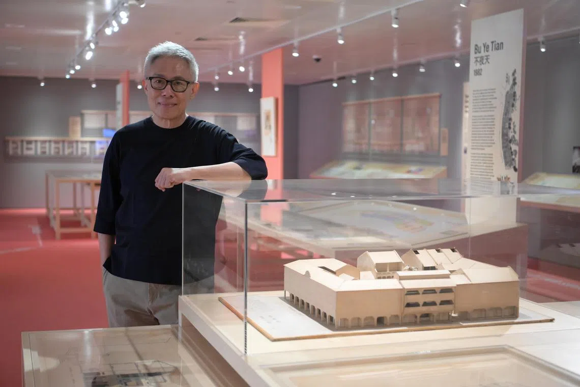 W Architects' managing director Mok Wei Wei at the exhibition, To Draw An Idea: Retracing The Designs Of William Lim Associates – W Architects. 