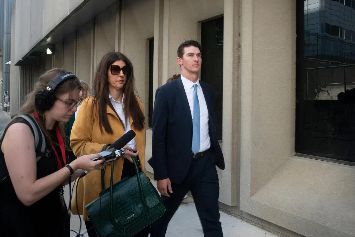Carl Foote, one the five members of the Canada’s world junior hockey team accused of sexual assault, leaves the London courthouse to heard the verdict that found him and the other four members of the team not guilty.