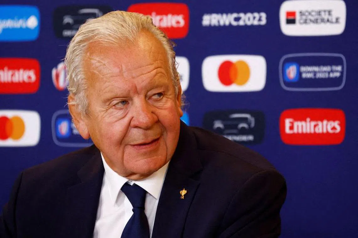 FILE PHOTO: Rugby Union - Rugby World Cup Tournament Opening Press Conference - Roland Garros, Paris, France - September 4, 2023 Chairperson of World Rugby, Bill Beaumont during the press conference REUTERS/Sarah Meyssonnier/File Photo