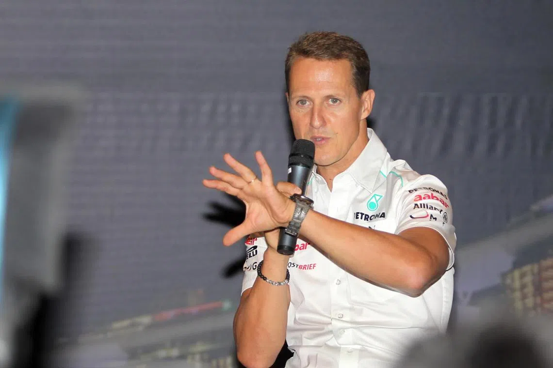 Michael Schumacher at a Mercedes event in Singapore in 2012. The German suffered a serious brain injury while on holiday a year later.