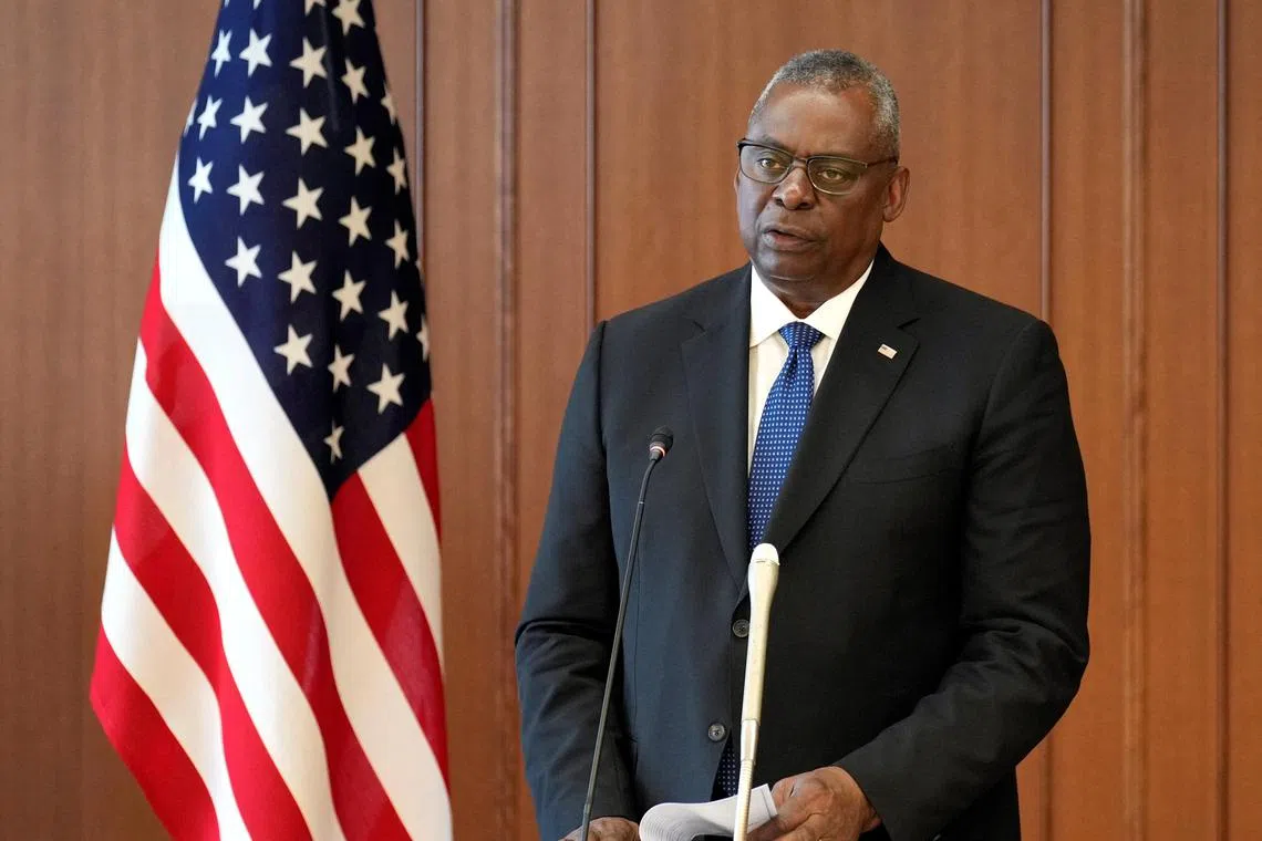 China’s Defence minister was invited to hold talks with US defence chief Lloyd Austin (above) on the sidelines of a defence summit in Singapore this week.