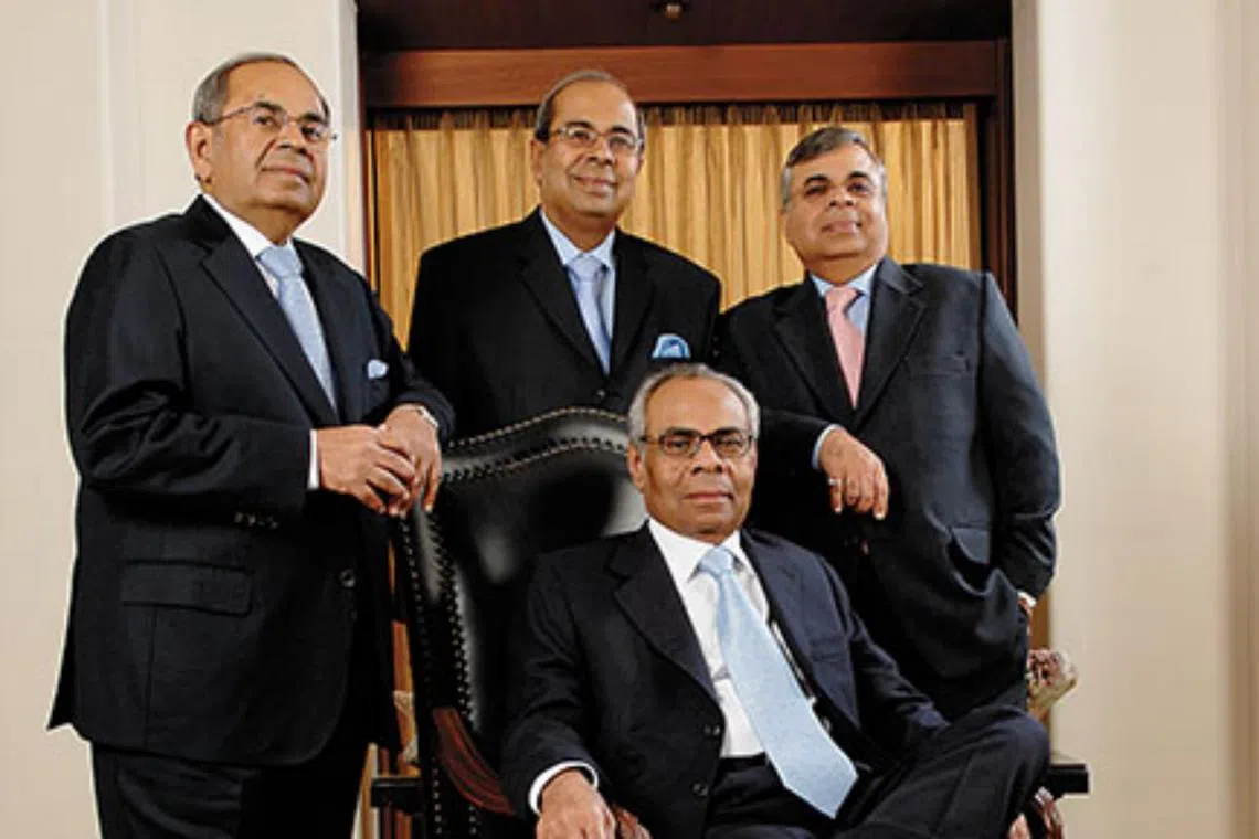 Hinduja brothers (from left) Gopichand, Prakash, Srichand (seated) and Ashok.