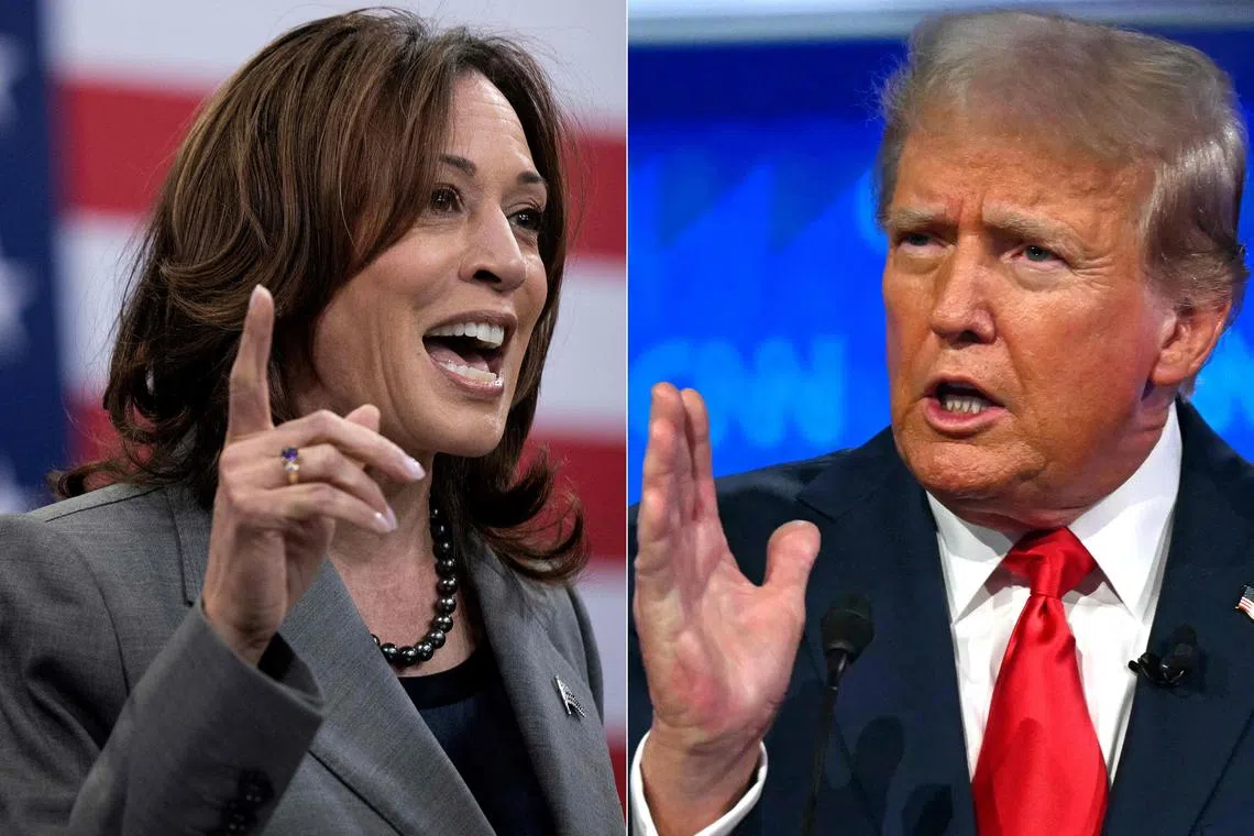 US Vice-President Kamala Harris and former president Donald Trump will face off in their first debate on Sept 10, 2024.