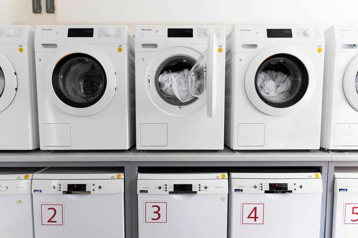The man's son, two, died by suffocation after falling int oa washing machine.