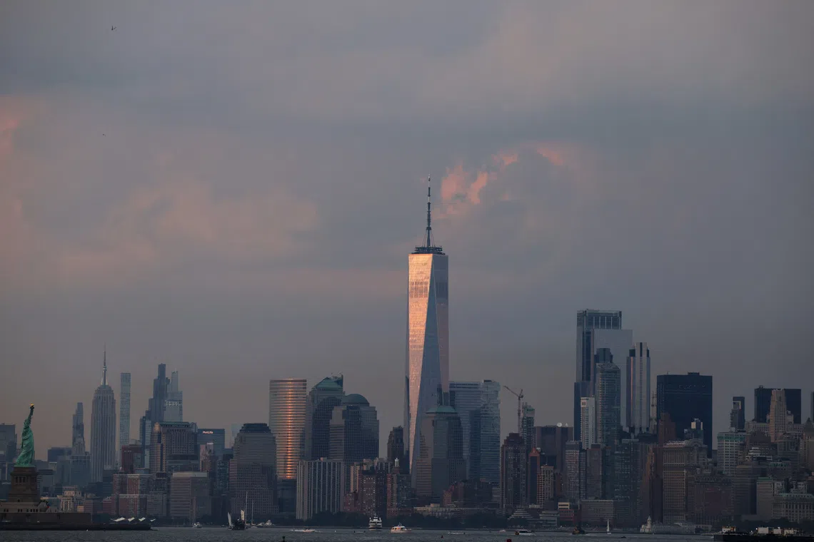FILE PHOTO: A view of the Manhattan skyline as seen from Bayonne, New Jersey, U.S., July 30, 2025. REUTERS/Shannon Stapleton/File Photo
