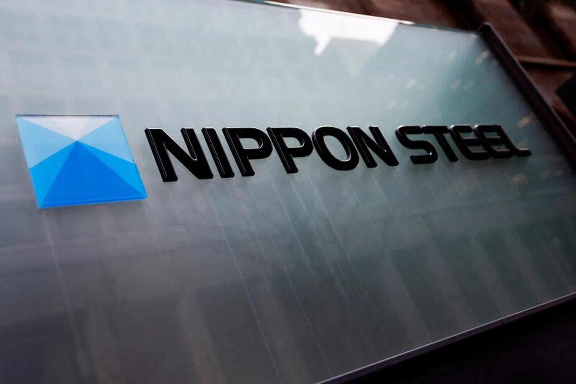 FILE PHOTO: Nippon Steel logo is displayed at the company's headquarters in Tokyo, Japan April 1, 2024. REUTERS/Issei Kato/File Photo