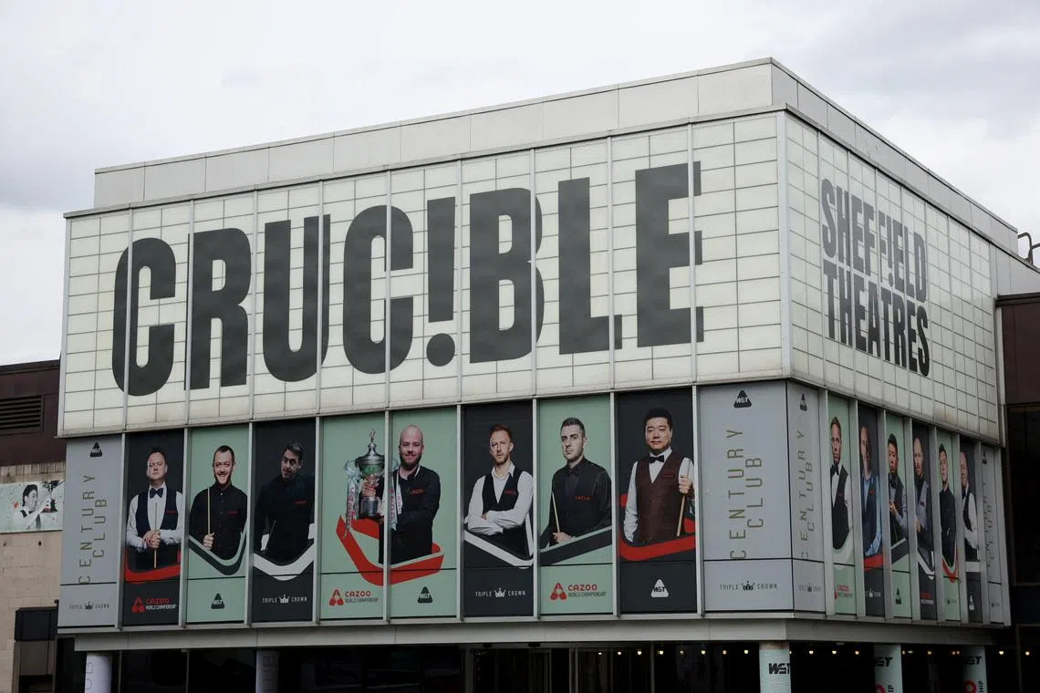 Snooker - World Snooker Championship - The Crucible Theatre, Sheffield, Britain - April 29, 2024 General view outside the Crucible Theatre Action Images via Reuters/Andrew Boyers