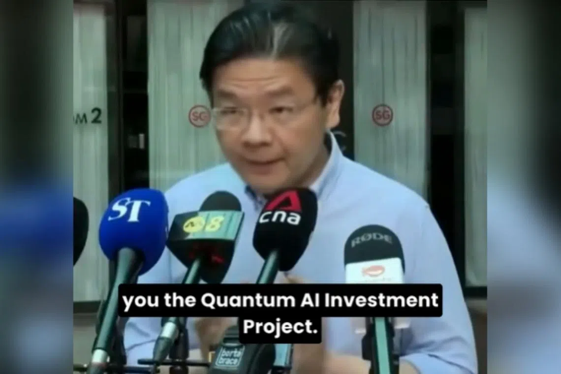 Deputy Prime Minister Lawrence Wong's mouth was noticeably altered to synchronise with a fake voice-over promoting an investment scam. 