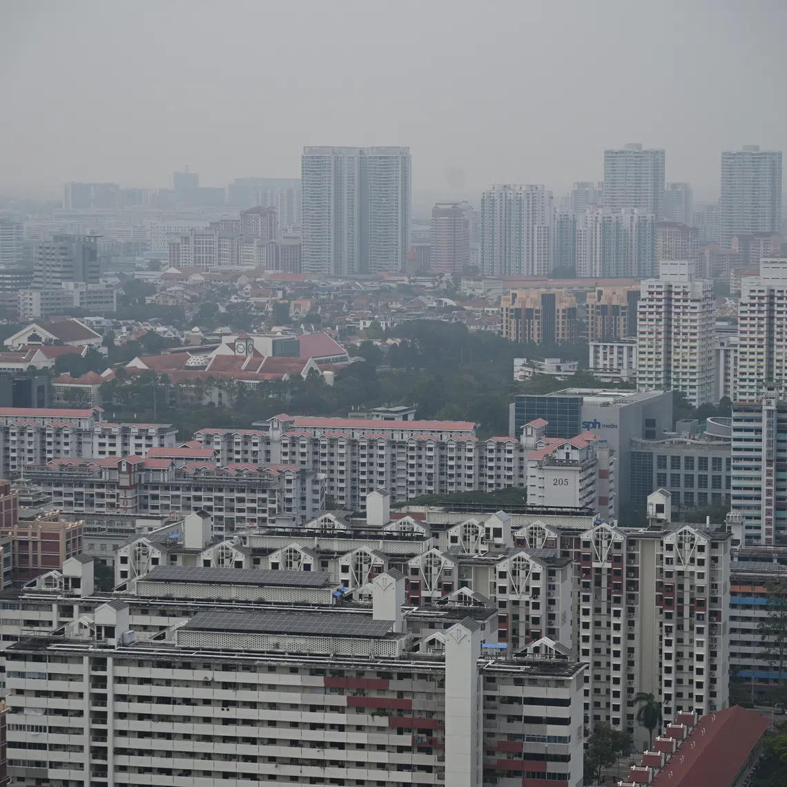 Haze seen from Toa Payoh Central towards Bishan on Sept 9.