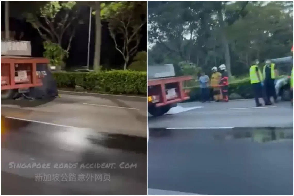 In a video posted on Facebook, a blue tent is seen set up next to the rear of a trailer.