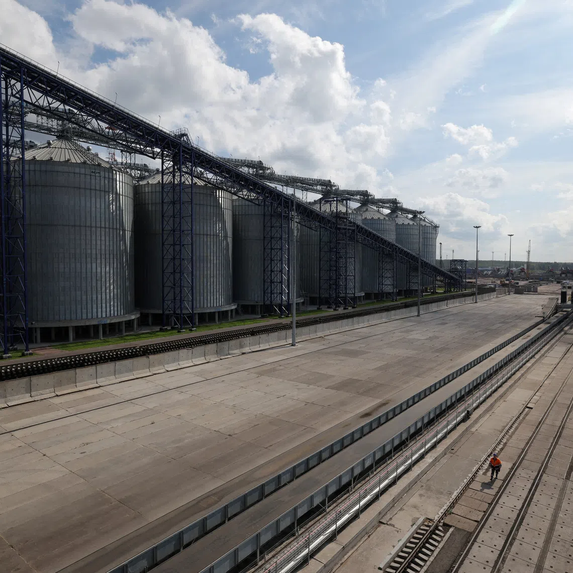 FILE PHOTO: FILE PHOTO: A general view shows a grain terminal in the Baltic Sea port of Vysotsk in the Leningrad region, Russia August 21, 2024. REUTERS/Anton Vaganov/File Photo