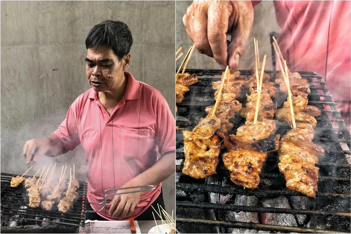 Mr Ang Boon Ee, known to fans as Ah Pui and famous for his pork satay, in a photo taken in 2019.