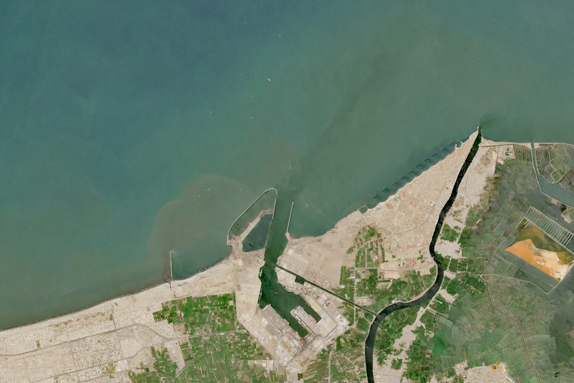 A view of the Damietta port, Egypt, July 28, 2026.  European Union/Copernicus Sentinel-2/Handout via REUTERS
