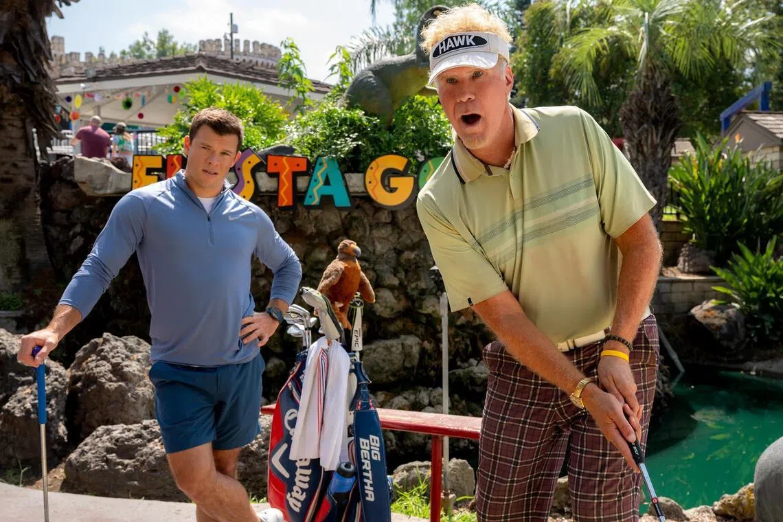 Jimmy Tatro (left) and Will Ferrell in The Hawk.