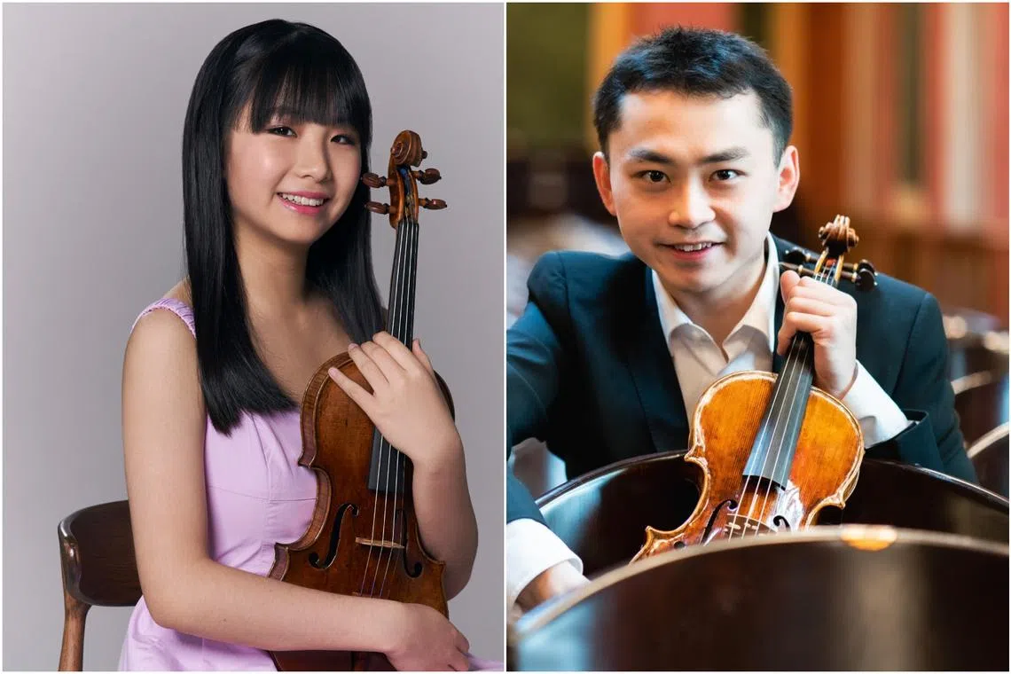 Viola player He Ziyu partnered Chloe Chua in a performance of Mozart's Sinfonia Concertante. 