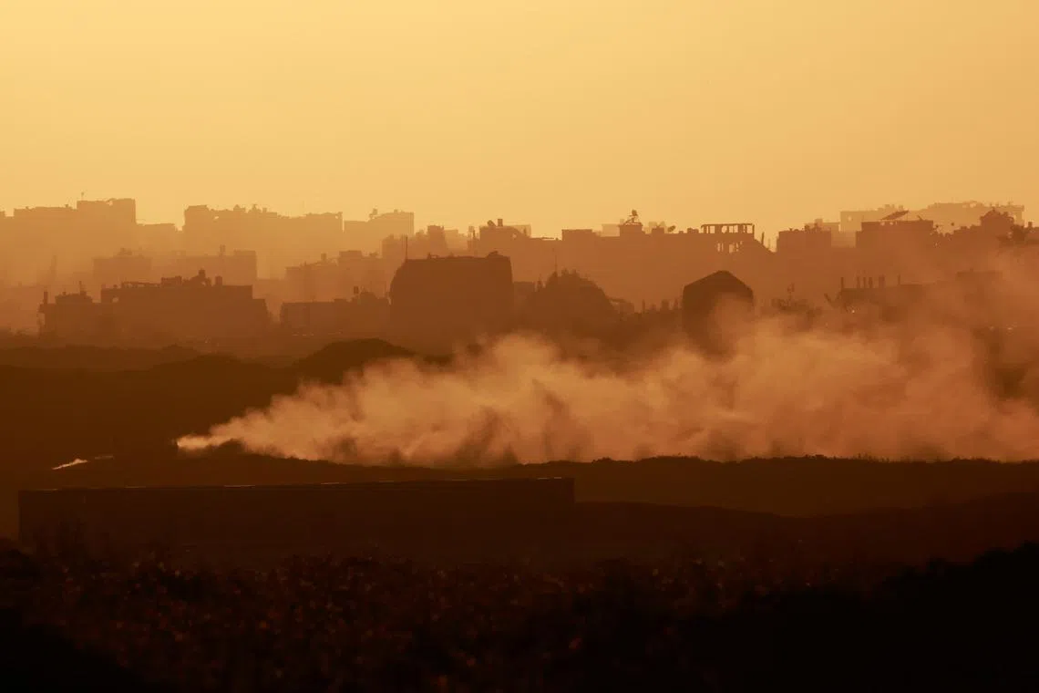 Smoke rises from Gaza, amid the ongoing conflict between Israel and the Palestinian Islamist group Hamas, as seen from Israel, March 4, 2024. REUTERS/Ammar Awad