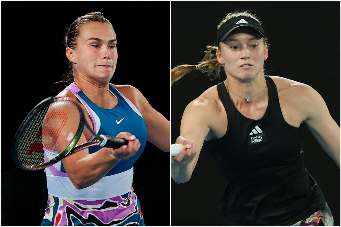 Aryna Sabalenka (left) and Elena Rybakina will clash in Saturday’s Australian Open final in Melbourne.