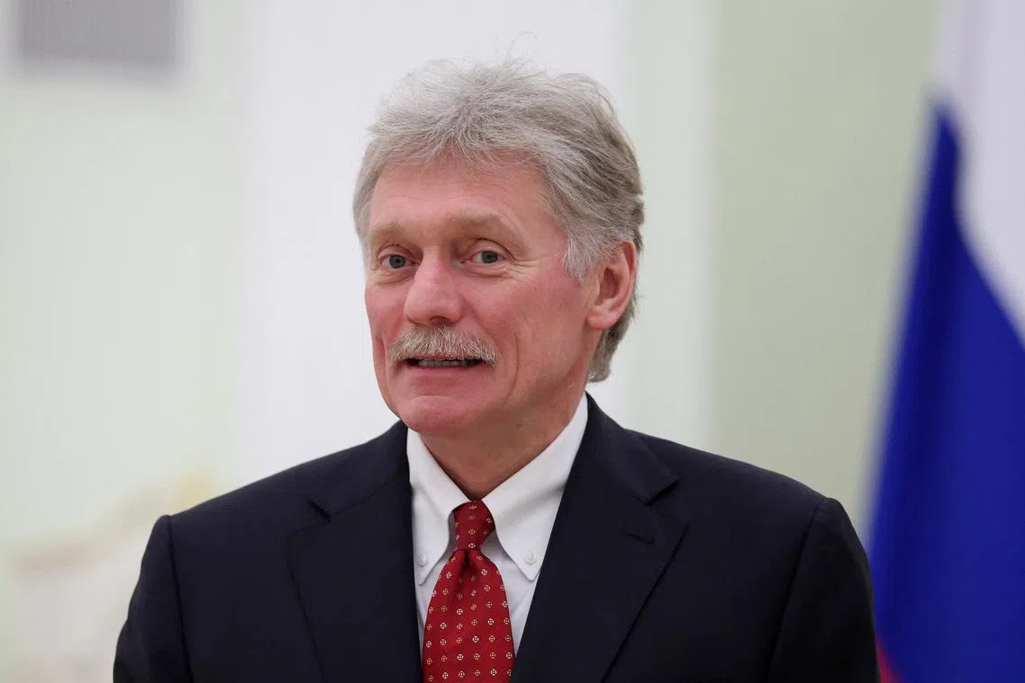 Kremlin spokesman Dmitry Peskov attends a meeting of Russian President Vladimir Putin with Palestinian President Mahmoud Abbas at the Kremlin in Moscow, Russia, January 22, 2026. REUTERS/Ramil Sitdikov/Pool