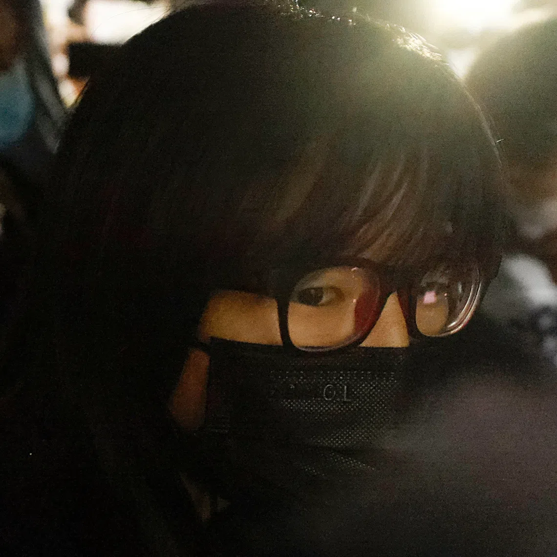 Pro-democracy activist Chow Hang-tung after being detained in Hong Kong in Sept 2021.