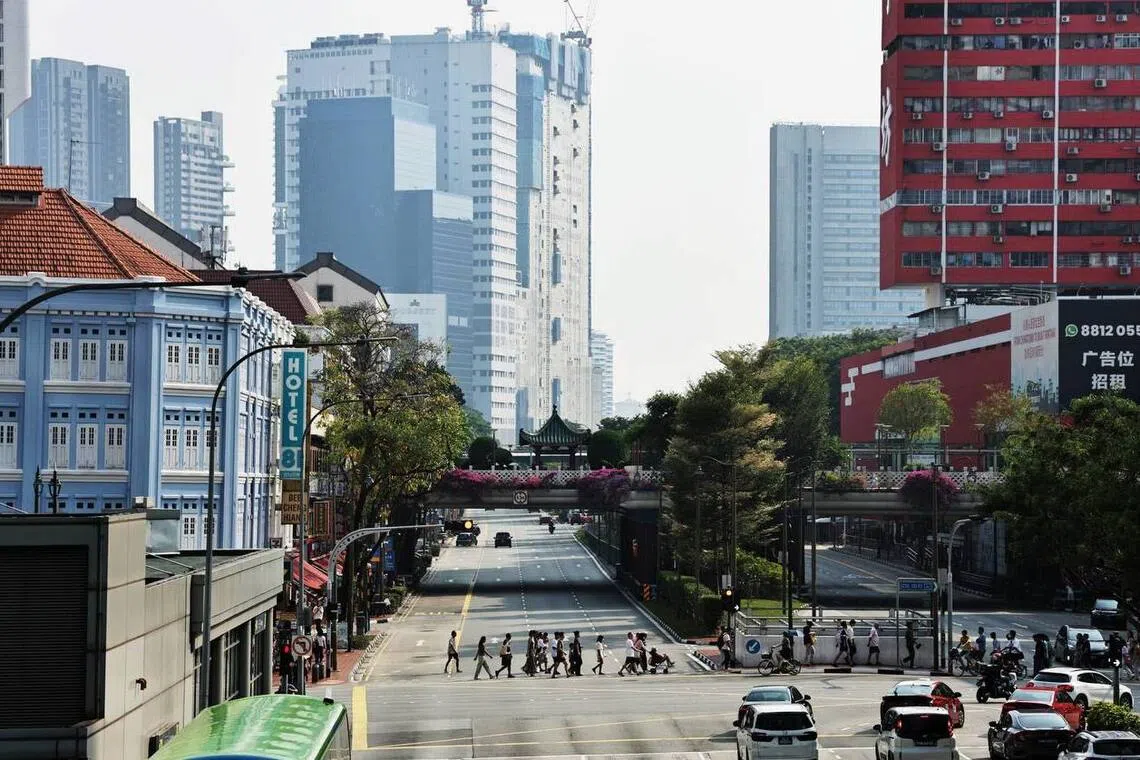 Hazy conditions seen at Chinatown on Sept 20 at 4.30 pm.