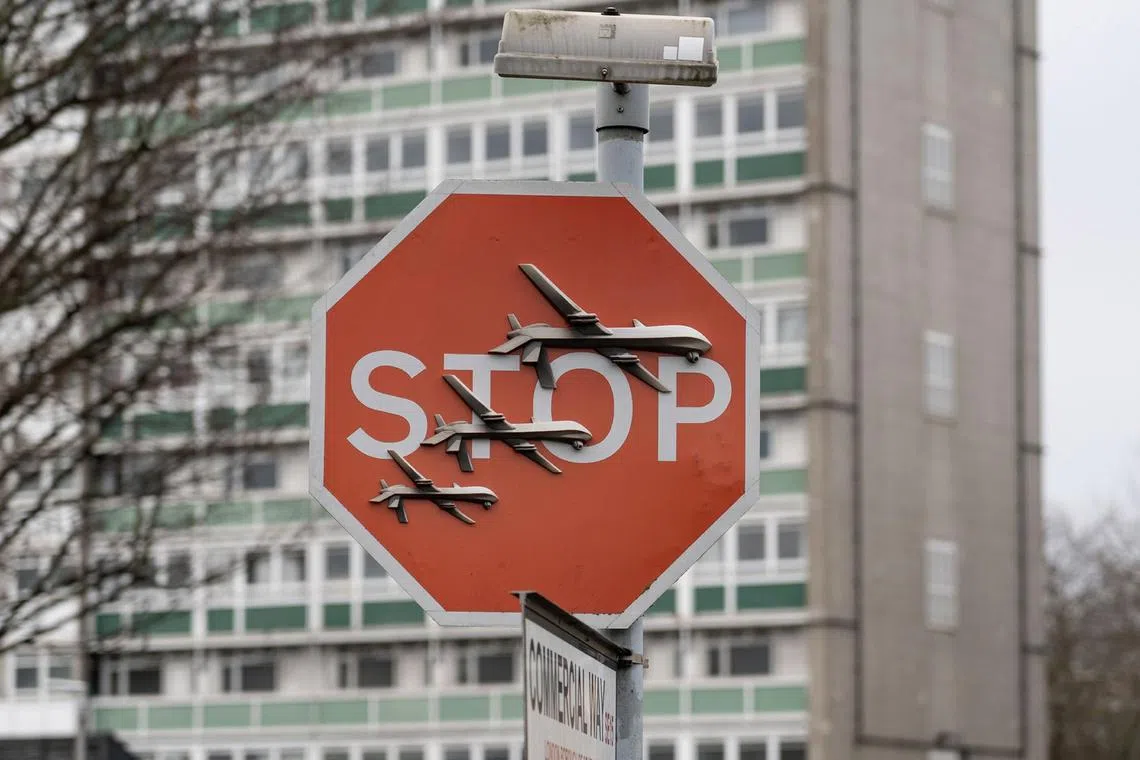 The artwork had been widely interpreted as a criticism of Israel’s bombing campaign in the Gaza Strip.