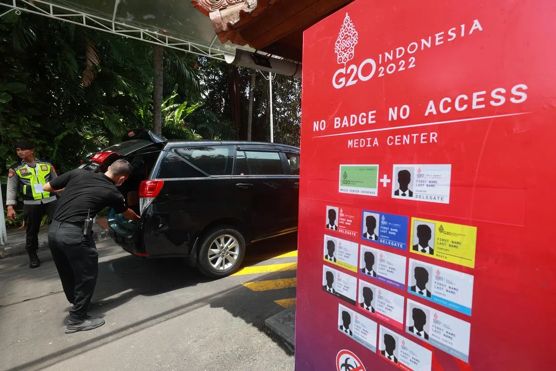 CMG20221114-OA ThongKH唐家鸿/蓝云舟, 林煇智/G20, Security was very tight in very venue of the G20 submit [Bali, Indonesia; Picture by Dennis Thong]