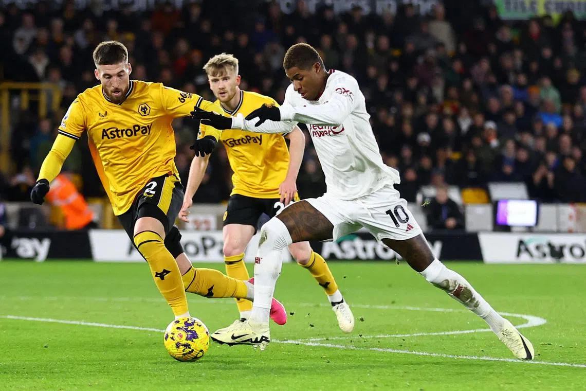 Manchester United forward Marcus Rashford is the backup for Rasmus Hojlund in the No. 9 position with Anthony Martial out injured.