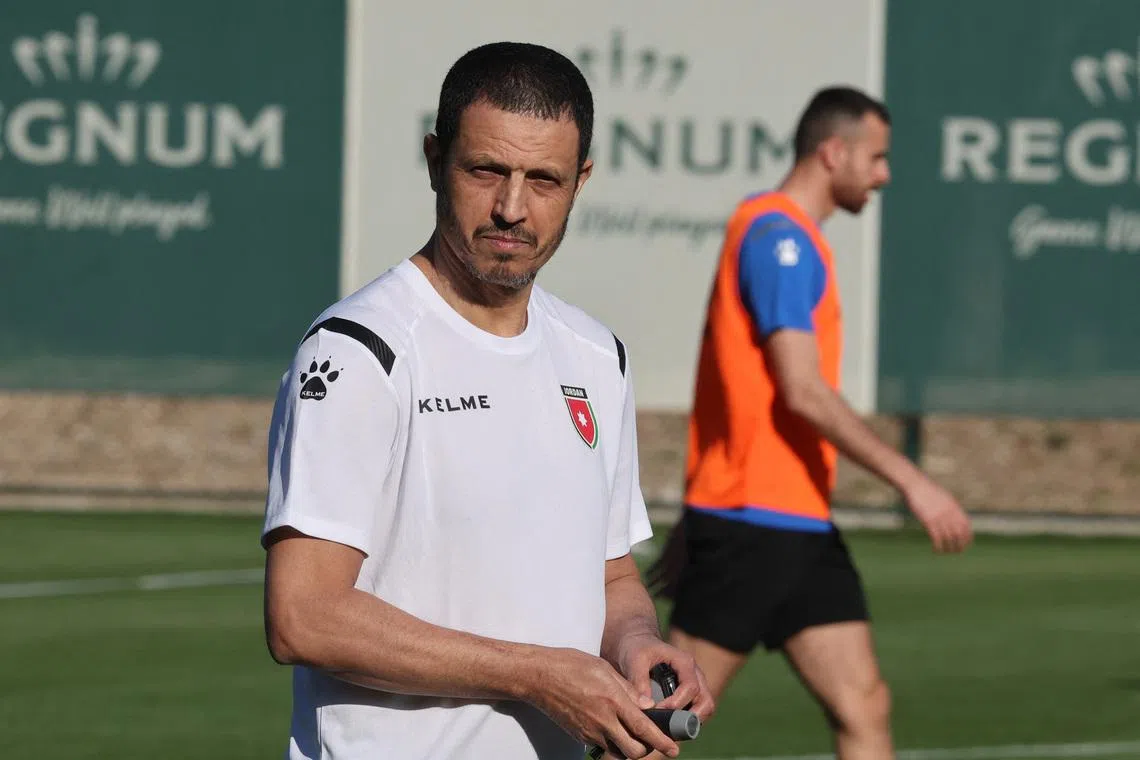 Soccer Football - International Friendly - Jordan Training - Regnum Carya Golf & Spa Resort, Antalya, Turkey - March 26, 2026 Jordan head coach Jamal Sellami during training REUTERS/Umit Bektas