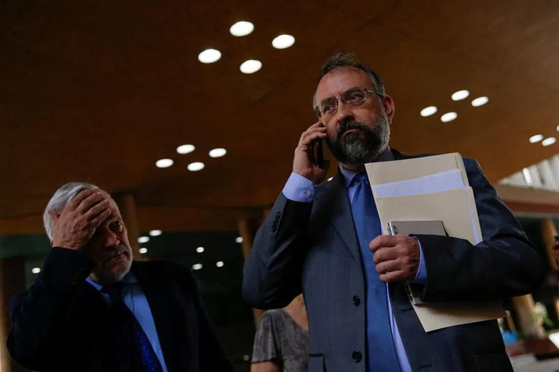 Jesus Maria Casal, president of Venezuela's opposition's National Primary Commission, leaves after a meeting with Elvis Hidrobo Amoroso, head of Venezuela's National Electoral Council (CNE), in Caracas, Venezuela September 25, 2023. REUTERS/Leonardo Fernandez Viloria/File Photo