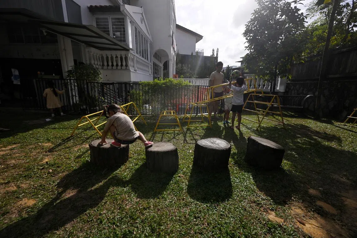 ST20260124_202616400192 Azmi Athni etsave//

Young participants playing in the yard at Pre-School By-The-Park @ Li Hwan during its open house on Jan 24, 2026.  

ST PHOTO: AZMI ATHNI