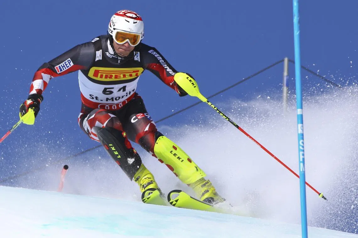 FILE PHOTO: Alpine Skiing - FIS Alpine Skiing World Championships - Men's Special Slalom - St. Moritz, Switzerland - 19/2/17 - Ivica Kostelic of Croatia in action.REUTERS/Stefano Rellandini/File Photo