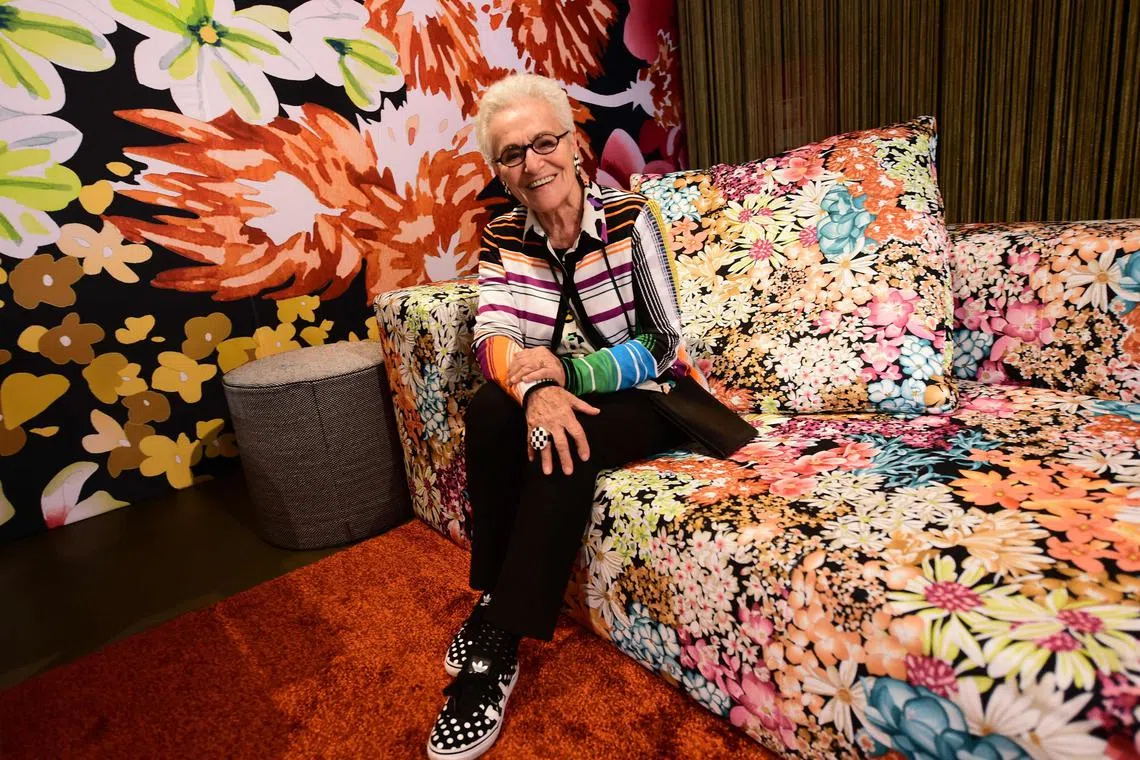 Rosita Missoni co-founded Italy’s colourful knitwear label Missoni with her husband in 1953. 