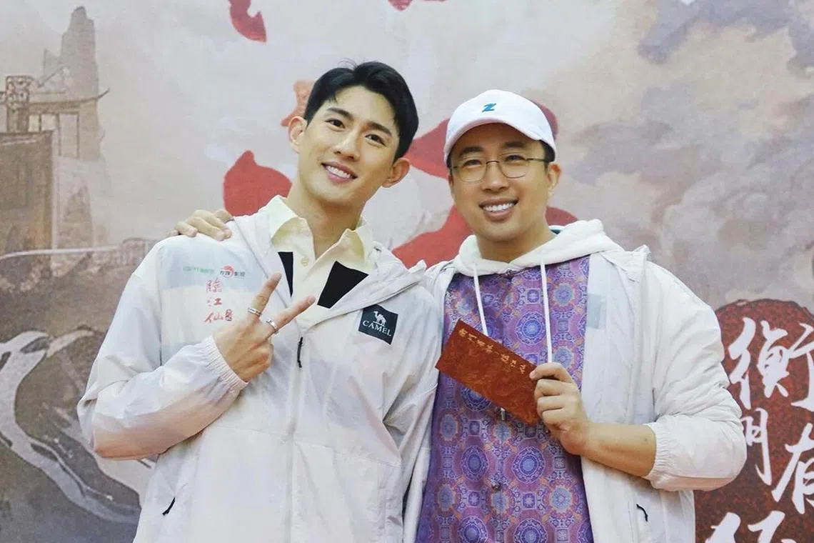 Ayden Sng (left) thanked Chinese producer and screenwriter Yu Zheng and China’s Huanyu Entertainment for the opportunity.