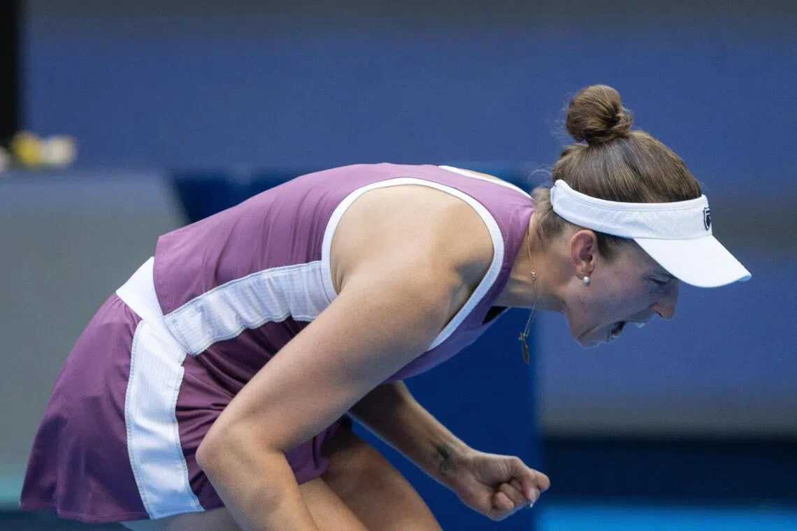 Belgium’s world No. 19 Elise Merten wrapped up the win over the fourth-ranked American in 78 minutes.