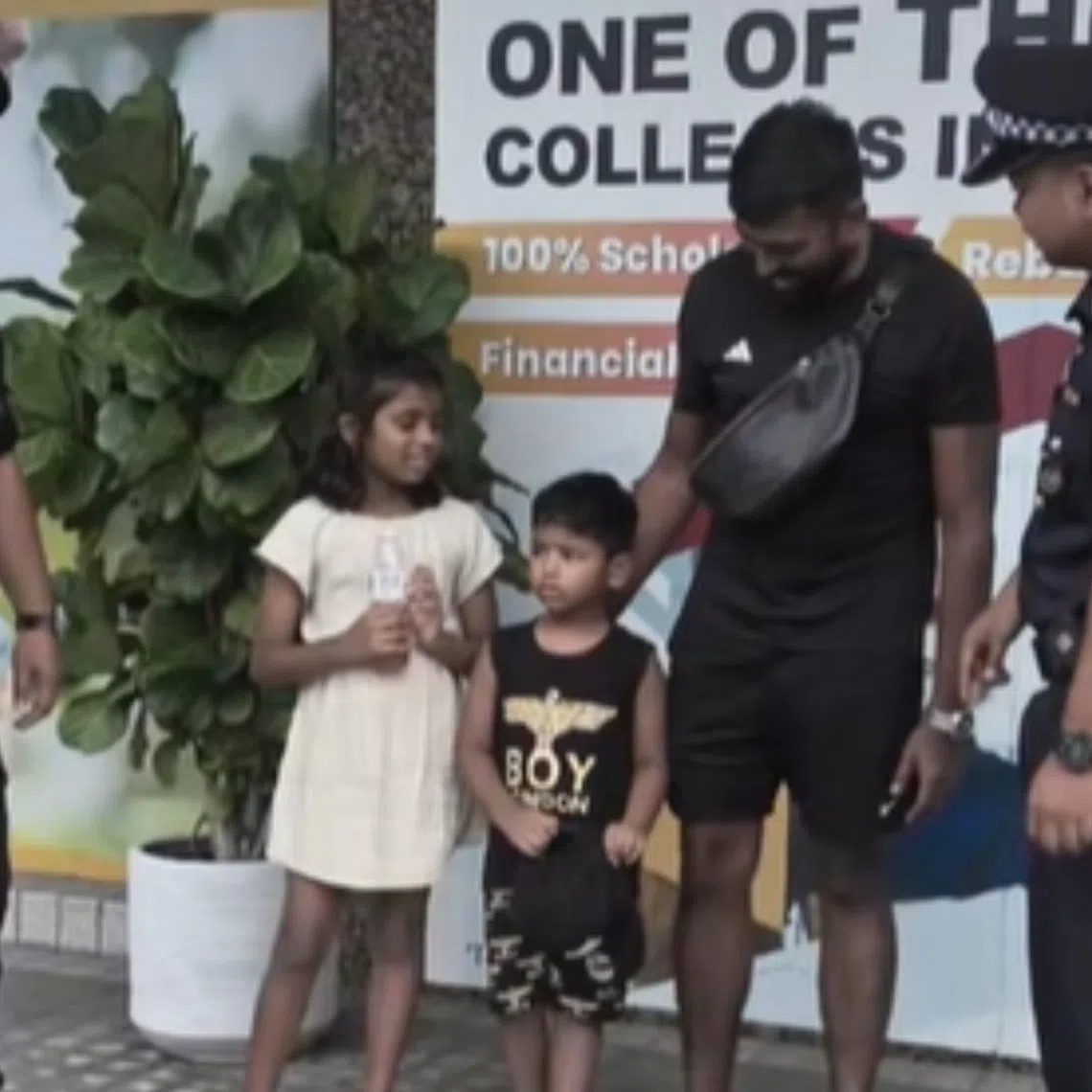A video clip on TikTok shows auxiliary police officers speaking to a boy and a girl in what appears to be Penang, Malaysia.