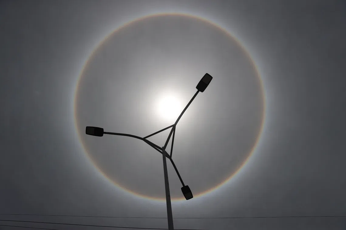 eA solar halo is seen over La Paz, Bolivia, on Nov 9, 2025. 