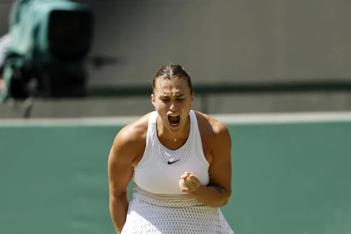 Sabalenka sent a forehand wide before letting out a huge scream of frustration, which helped her to refocus.